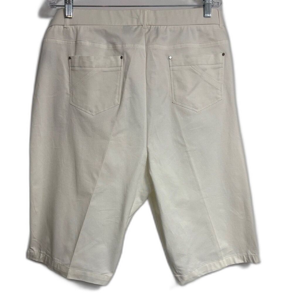 Briggs New York Slimming Solution Bermuda Shorts 18W 18 Plus Size White Golf NWT - Picture 2 of 11
